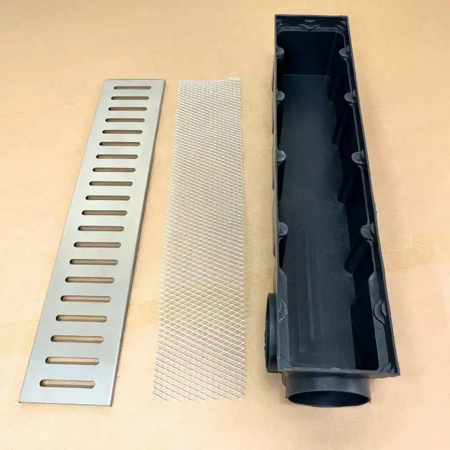 Ralo Linear em inox 10x50 com coletora modular e Tela Anti Inseto