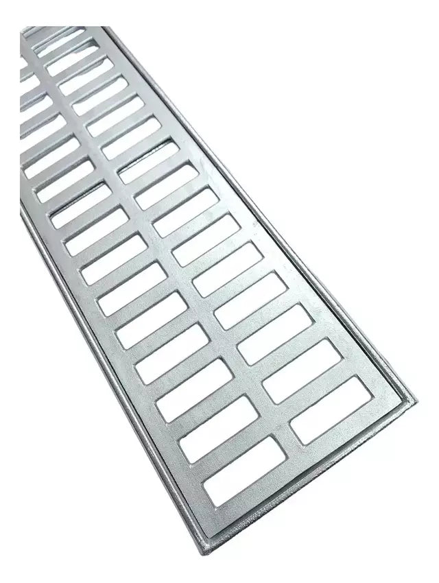 Ralo Linear 15×100cm em Alumínio com Aro de Fixação