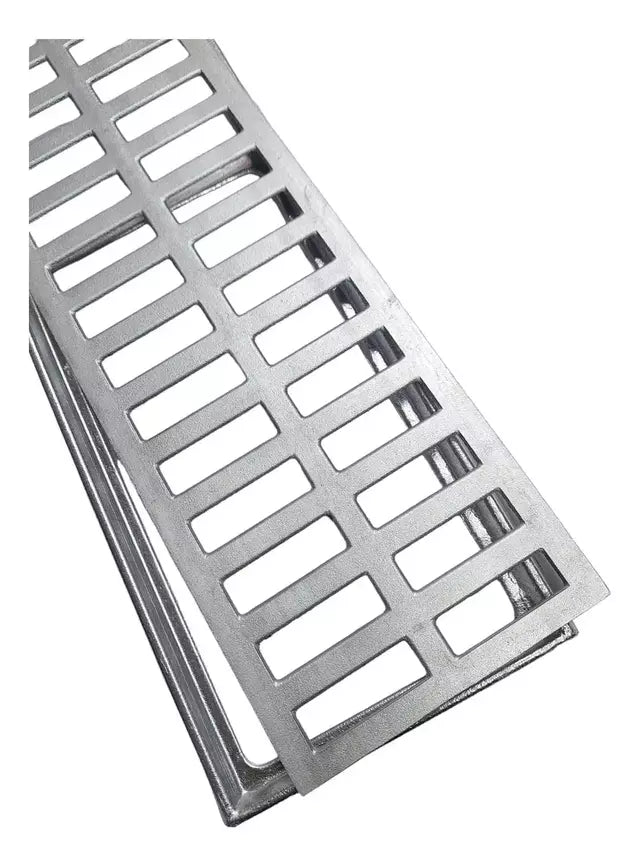 Ralo Linear 15×100cm em Alumínio com Aro de Fixação