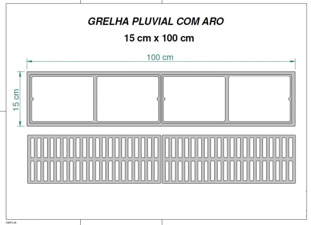 Ralo Linear 15×100cm em Alumínio com Aro de Fixação