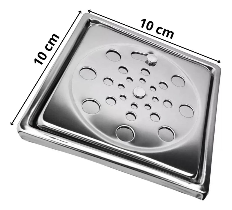 Ralo Inox 10x10 Abre Fecha com Aro