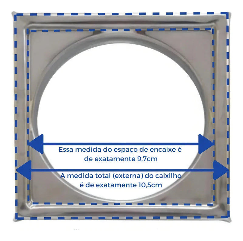 Ralo Inox 10x10 Abre Fecha com Aro