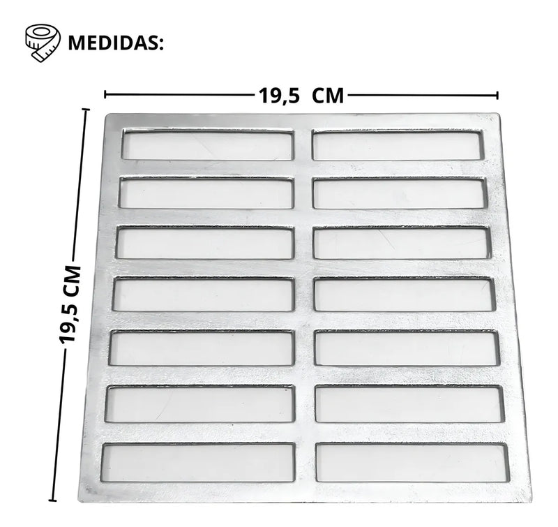 Ralo Grelha Pluvial 20x20 Alumínio Com Aro