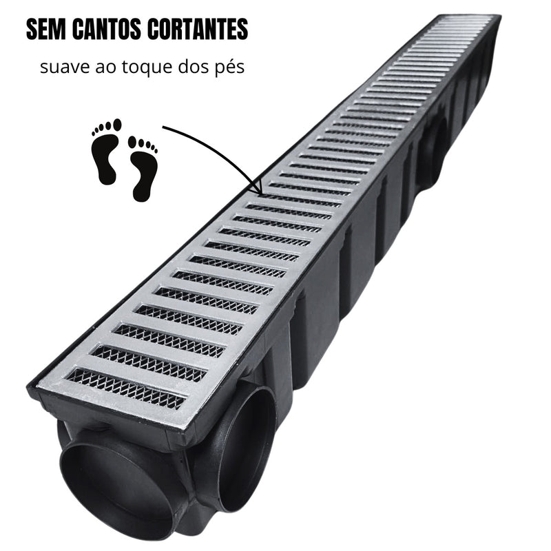 Ralo Linear Alumínio com tela Anti inseto e Coletora