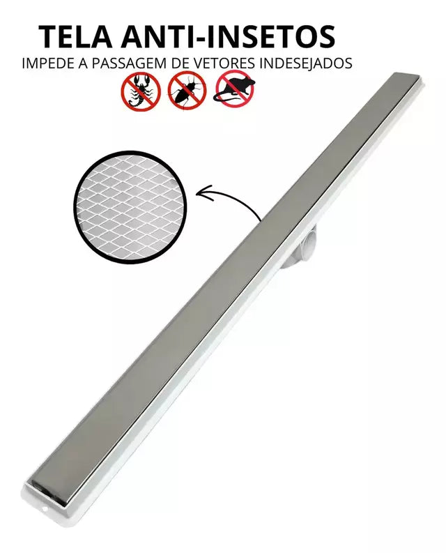 Ralo Linear Invisível Cola Piso com Tela